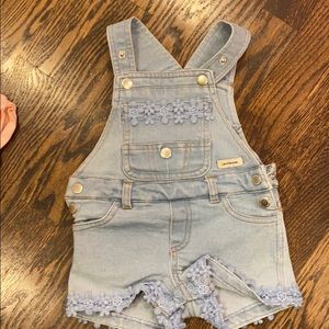 12 month girls overall shorts outfit